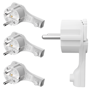 CEE 7/7 Schuko Stecker Weiß/Schwarz RedStar24