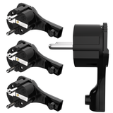 RedStar24 Schutzkontakt Winkelstecker extra flach 8 mm – Schuko Stecker CEE 7/7 mit Klapp-Griff – Schwarz – 1er bis 10er Set