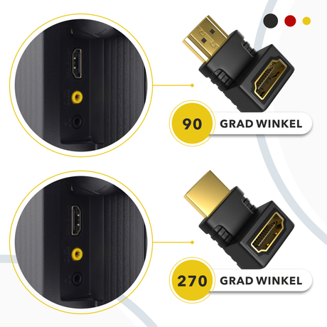 HDMI Winkeladapter 270° vergoldet – RedStar24