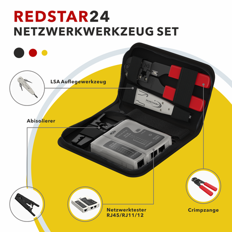 Netzwerktester & Abisolierer im 4-in-1 Werkzeugset – RedStar24