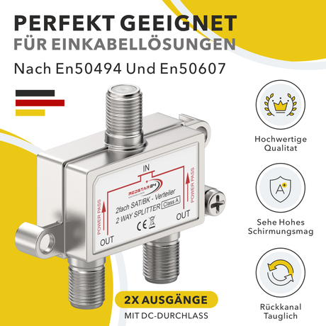 SAT Signalverteiler 2 Ausgänge – UHD 4K kompatibel
