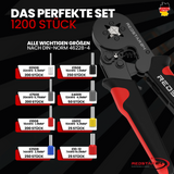 RedStar24 Crimpzange-Set 1800 Aderendhülsen (0,5–10 mm²) – Aderendhülsenzange mit Ratschenfunktion
