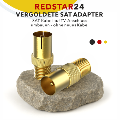 Vergoldete SAT Adapter für SAT-Kabel und Antennenkabel