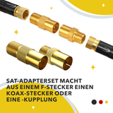 F-Kupplung auf Koax-Stecker & F-Kupplung auf Koax-Buchse Adapter
