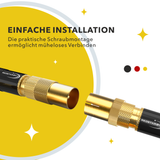 RedStar24 SAT Adapter vergoldet – F-Kupplung auf Koax-Stecker & Koax-Buchse – 2er Set