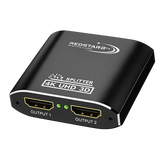 RedStar24 HDMI Splitter 1 In 2 Out – 4K@60Hz, 3D, Aluminium Gehäuse, HDCP kompatibel – HDMI Verteiler für TV, Beamer, Konsole