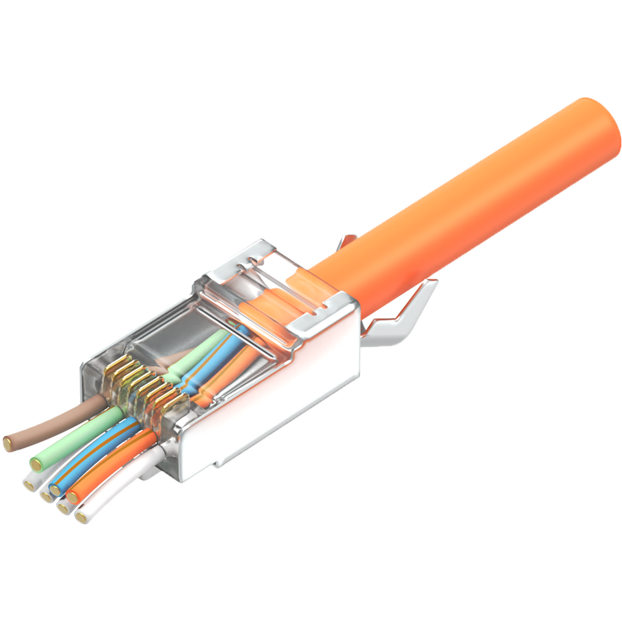 10x RJ45 Stecker Cat 7 Pass-Through – LAN Netzwerkstecker für Verlegekabel, Ethernet Crimp Stecker 10 Gigabit