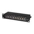 LogiLink Patchpanel Cat.6 – 12-Port RJ45, 10 Zoll, Schwarz (RAL 7035)
