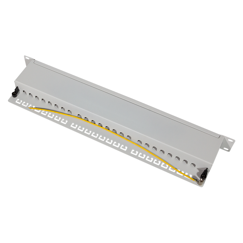 LogiLink Patchpanel Cat.6A – 24-Port RJ45, geschirmt, 19 Zoll, PoE/PoE+/PoE++, Lichtgrau (RAL 7035)