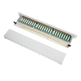 LogiLink Patchpanel Cat.6A – 24-Port RJ45, geschirmt, 19 Zoll, PoE/PoE+/PoE++, Lichtgrau (RAL 7035)