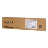 LogiLink Patchpanel Cat.6A – 24-Port RJ45, geschirmt, 19 Zoll, PoE/PoE+/PoE++, Lichtgrau (RAL 7035)
