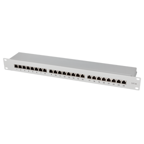 LogiLink Patchpanel Cat.6A – 24-Port RJ45, Lichtgrau (RAL 7035)