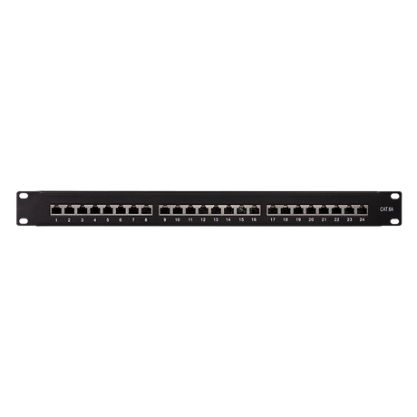 24-Port Patchpanel für 19"-Rack – Cat.6A, PoE++ kompatibel