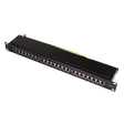 LogiLink Patchpanel Cat.6A – 24-Port RJ45, geschirmt, Schwarz RAL 9005