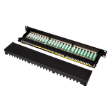 LogiLink Patchpanel Cat.6A – 24-Port RJ45, geschirmt, 19 Zoll, PoE/PoE+/PoE++, Schwarz (RAL 9005)