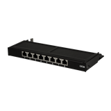 LogiLink Patchpanel Cat.6A – 8-Port RJ45, Schwarz (RAL 9005)