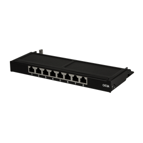 LogiLink Patchpanel Cat.6A – 8-Port RJ45, Schwarz (RAL 9005)