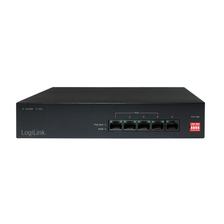 Kompakter 5-Port PoE Switch für IP-Kameras & Access Points – LogiLink