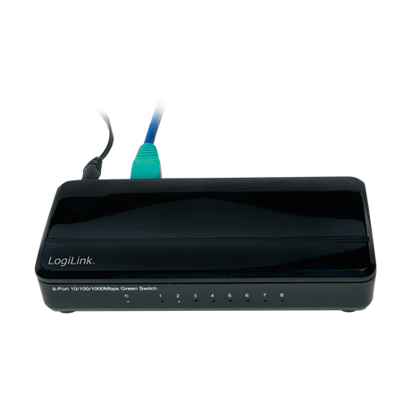 Kompakter Gigabit Switch 8-Port – energieeffizient, LogiLink