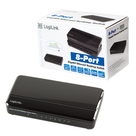 LogiLink 8-Port Netzwerk Switch mit LED-Anzeigen – NS0106