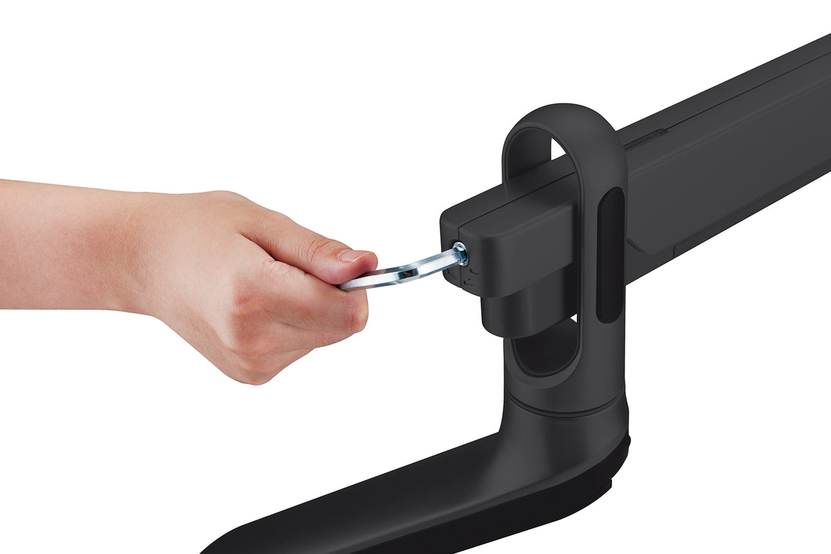 my wall Vollbeweglicher Tischhalter mit Federsystem & 2 USB-Anschlüssen für Flachbildschirme (HL 22-1 L)