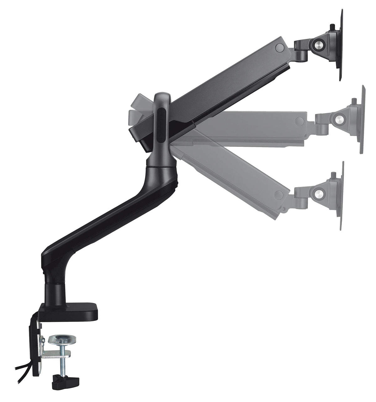 my wall Vollbeweglicher Tischhalter mit Federsystem & 2 USB-Anschlüssen für Flachbildschirme (HL 22-1 L)