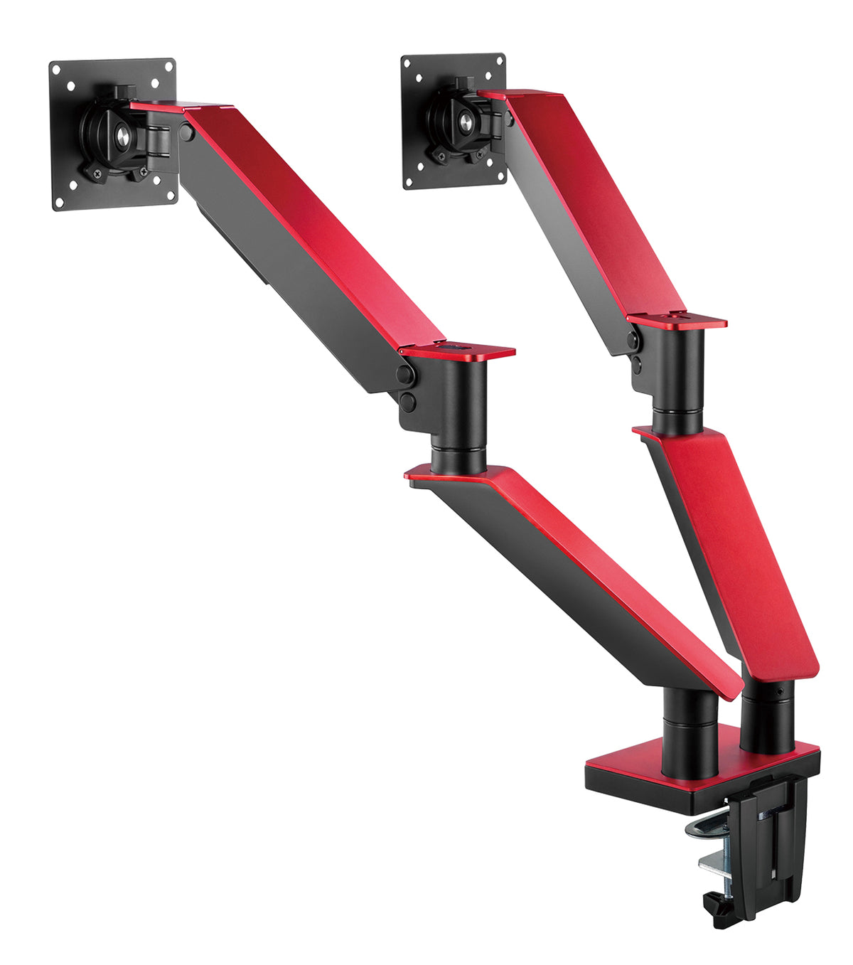 my wall Vollbeweglicher Tischhalter mit Gasdruckfeder für 2 Flachbildschirme (HL 25-2 L)