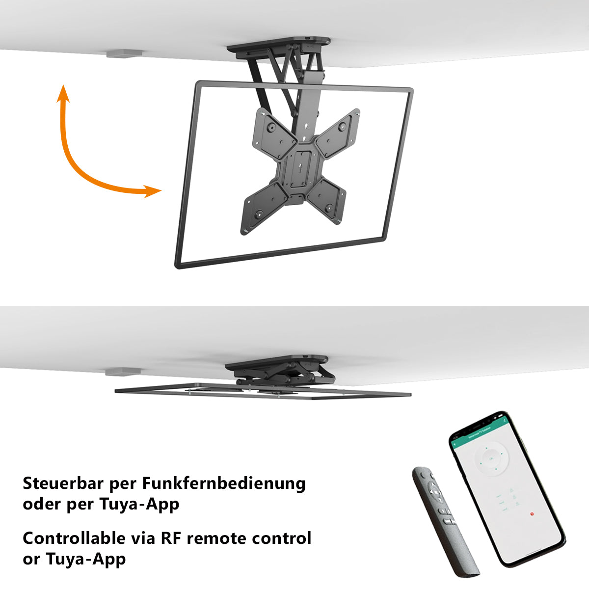 my wall Motorisierter & klappbarer Deckenhalter für Flachbildschirme (HL 43 ML)