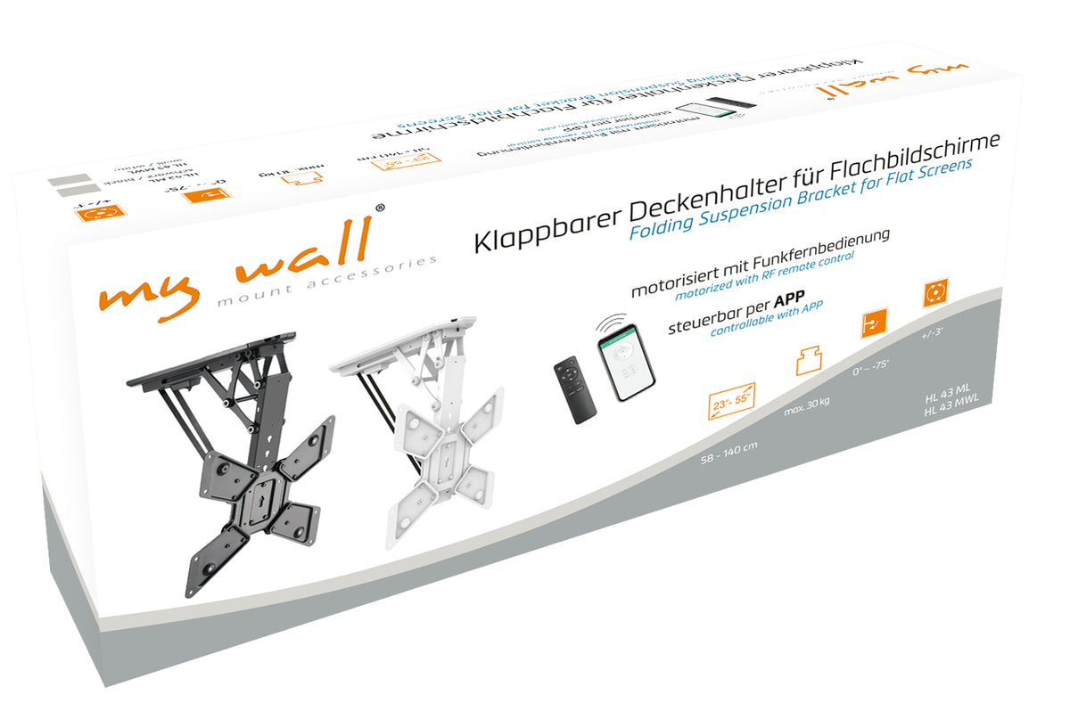 my wall Motorisierter & klappbarer Deckenhalter für Flachbildschirme (HL 43 ML)