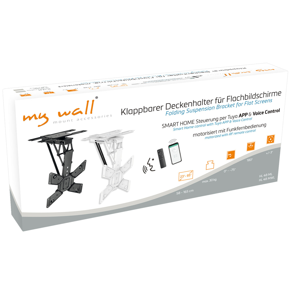 my wall Motorisierter & klappbarer TV Deckenhalter (HL 48 ML)