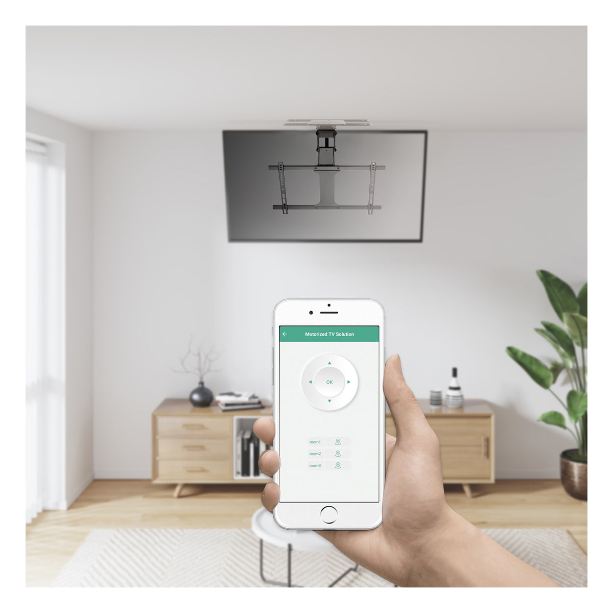 my wall Motorisierter & klappbarer TV Deckenhalter (HL 49 ML)