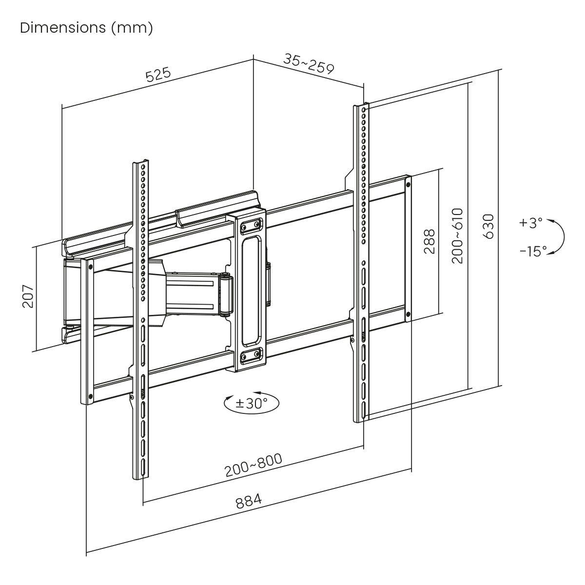 my wall TV Wandhalterung schwenkbar für XXL Fernseher (HP 46 L)