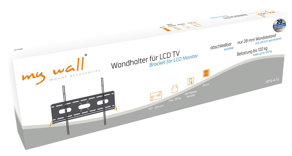 my wall TV Wandhalter mit Diebstahlschutz für XXL TV (HP 6-4 SL)