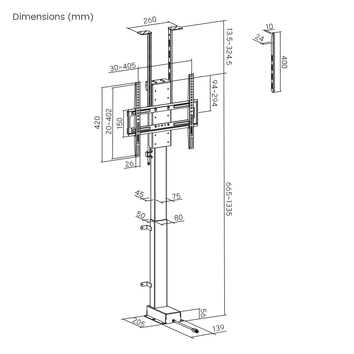 my wall Elektrischer TV Lift zum Hochfahren und Herunterlassen (HP 66-1 L)