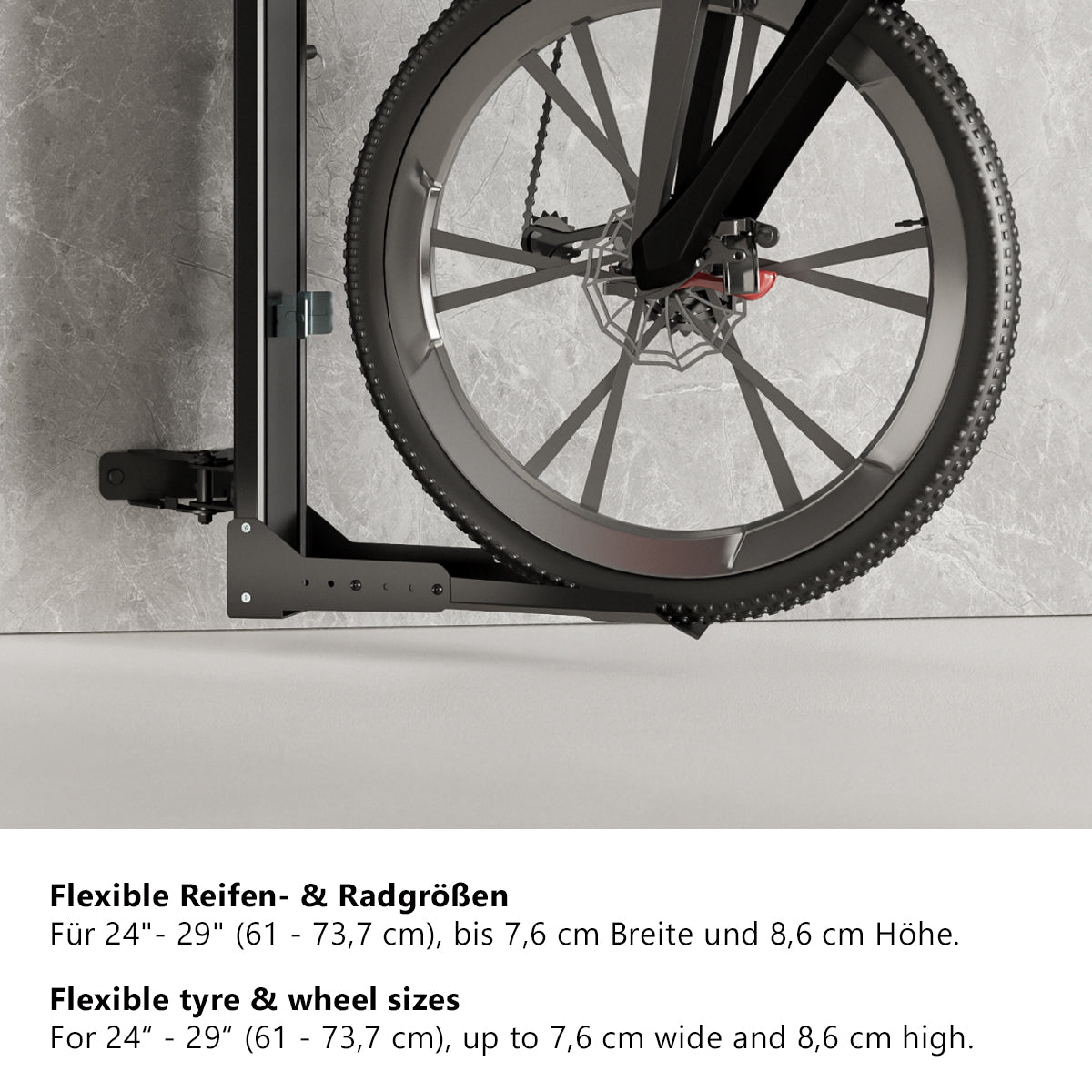 my wall EasyLift vertikale Fahrrad Wandhalterung schwenkbar (HR 17 L)