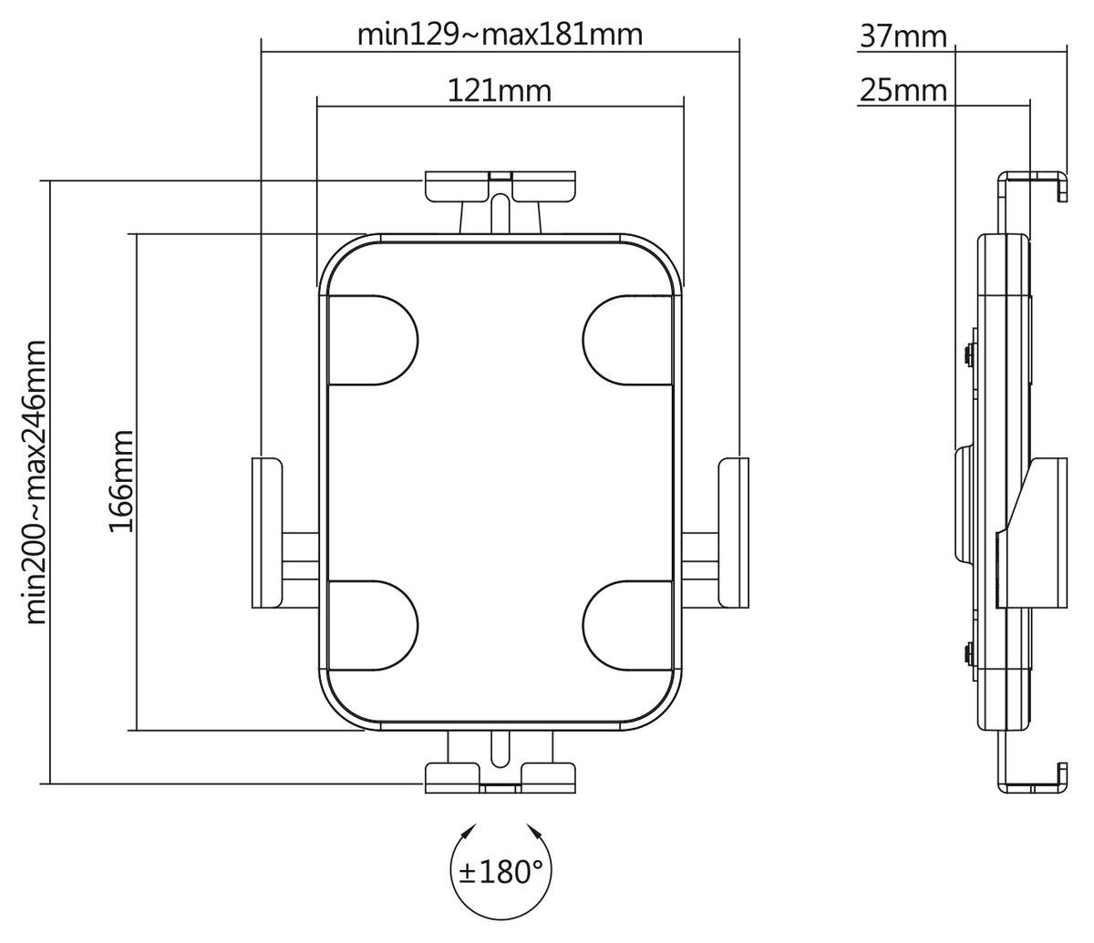 my wall Wandhalter für Tablets mit Diebstahlschutz (HT 37 L)