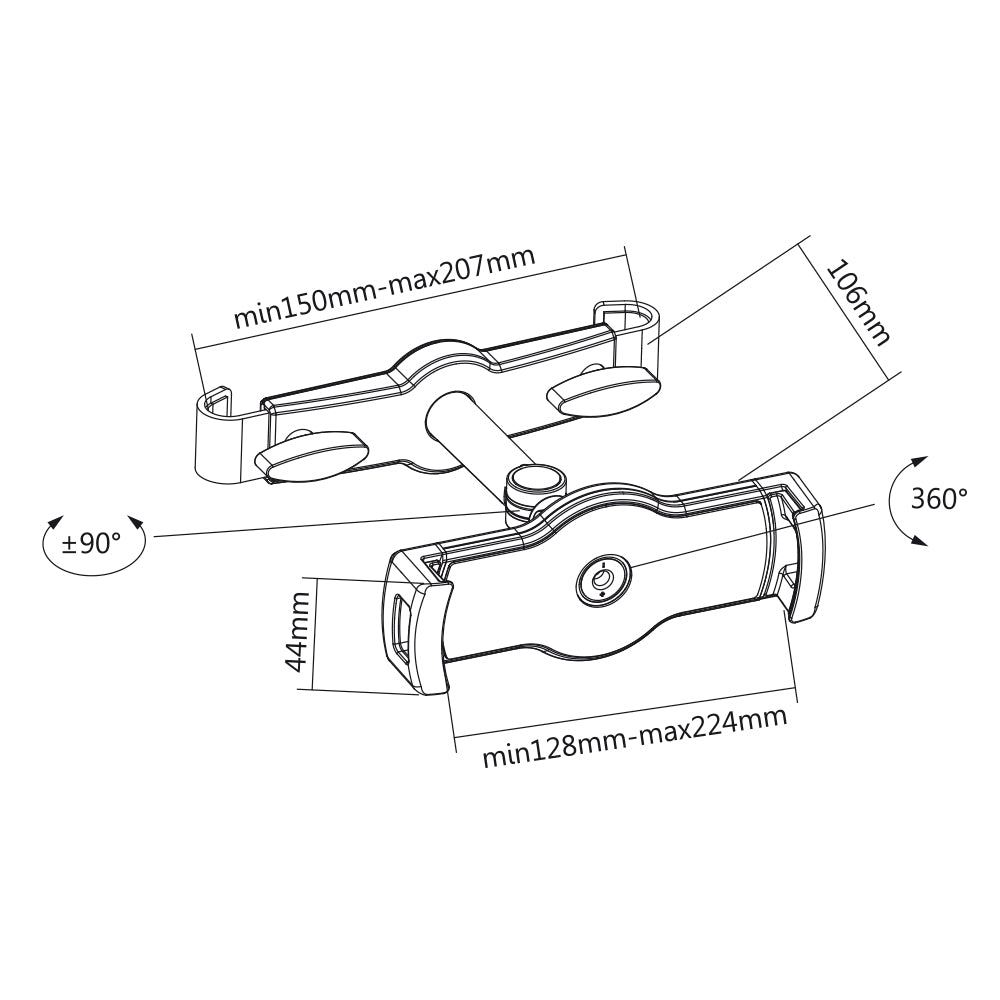 my wall Tablet-Halterung für Autokopfstütze (HT 3 L)