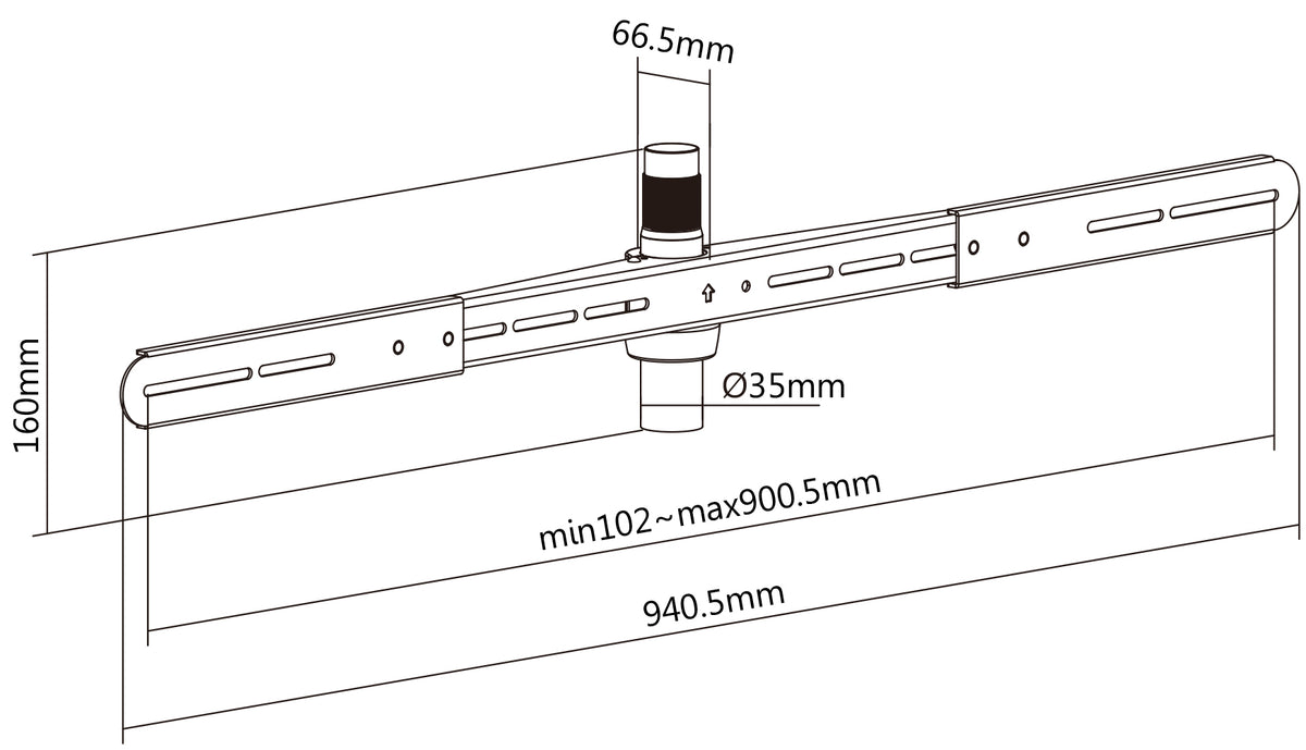 my wall Soundbar-Halterung für Staffelei / Bodenstativ (HZ 16 L)