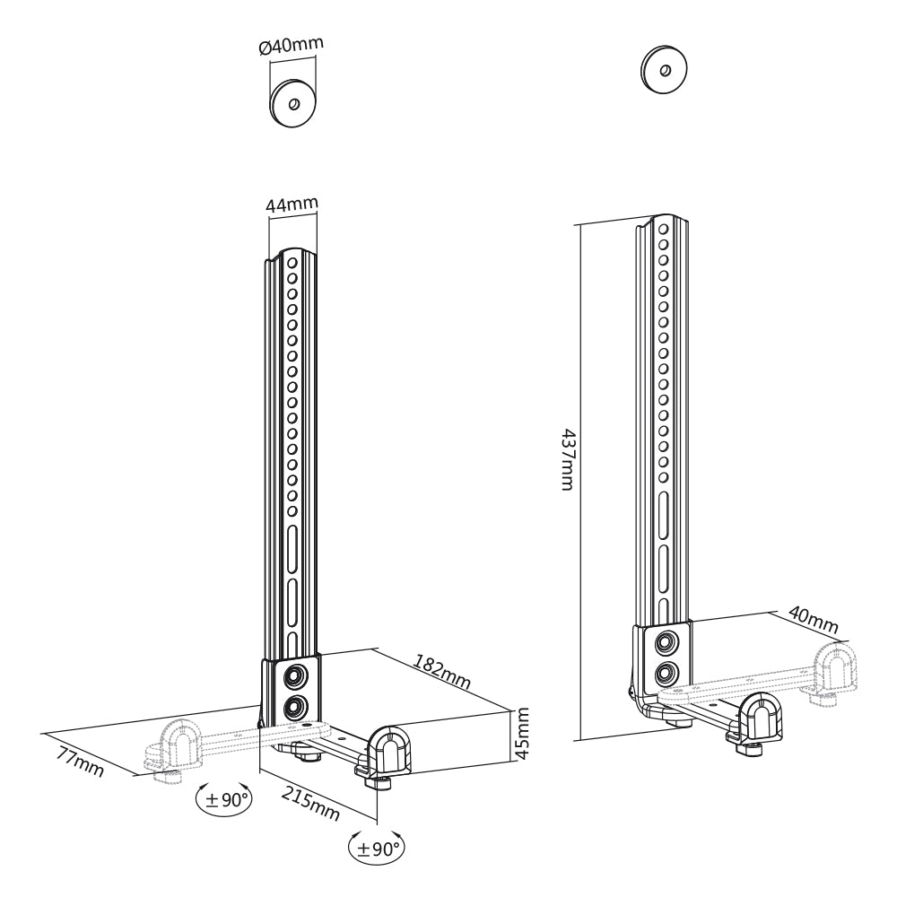 my wall Universal-Soundbar-Halterung mit rutschfestem Sockelhalter (HZ 19 L)